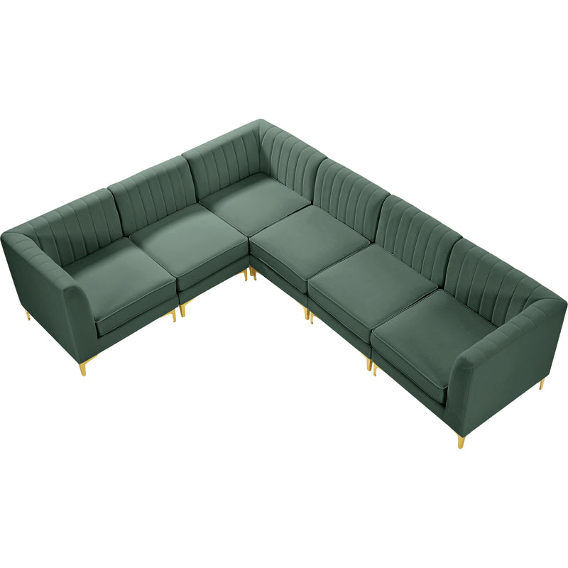 Meridian Alina Green Velvet Modular Sectional IMAGE 12