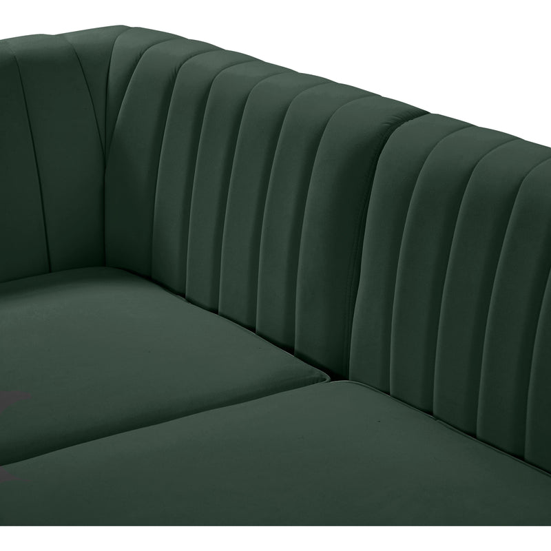 Meridian Alina Green Velvet Modular Sectional IMAGE 18