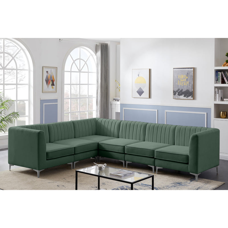 Meridian Alina Green Velvet Modular Sectional IMAGE 6