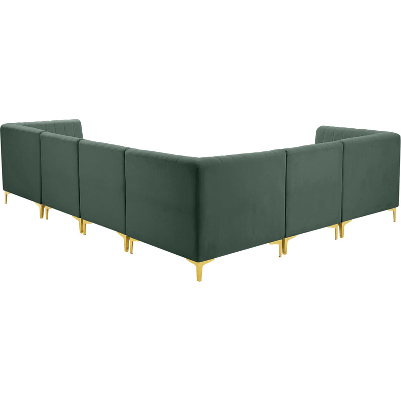 Meridian Alina Green Velvet Modular Sectional IMAGE 7