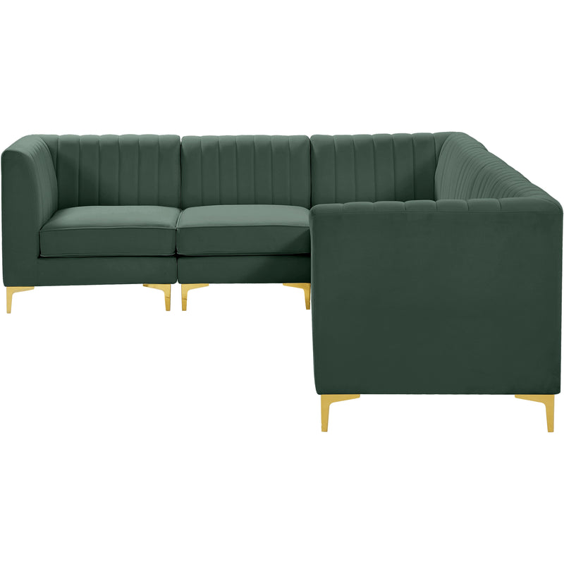 Meridian Alina Green Velvet Modular Sectional IMAGE 8