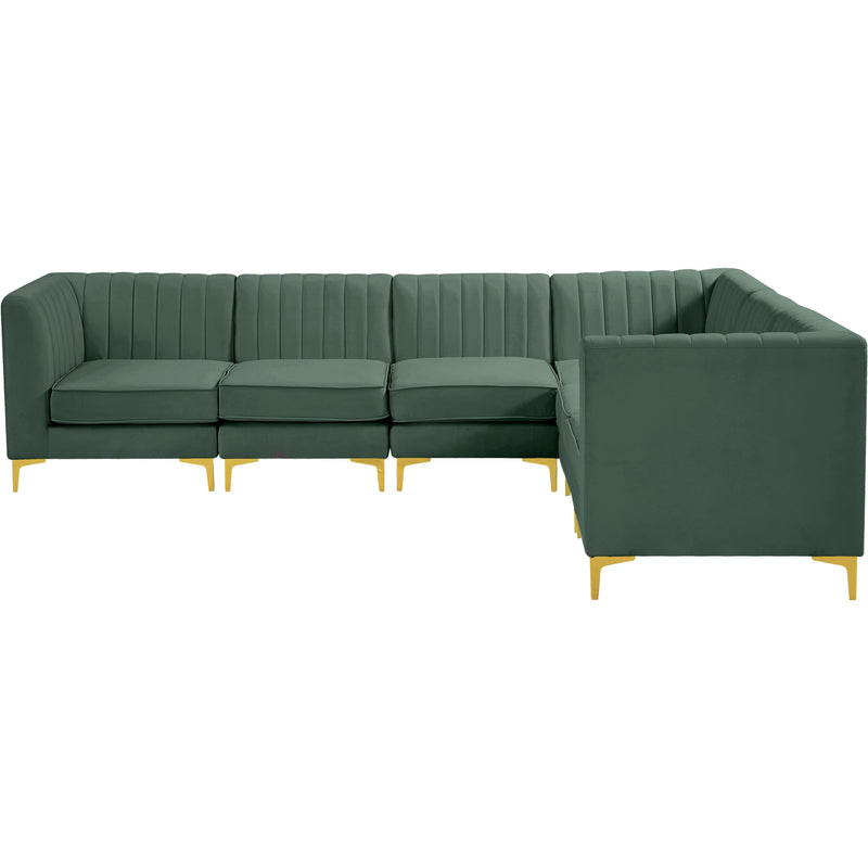 Meridian Alina Green Velvet Modular Sectional IMAGE 9