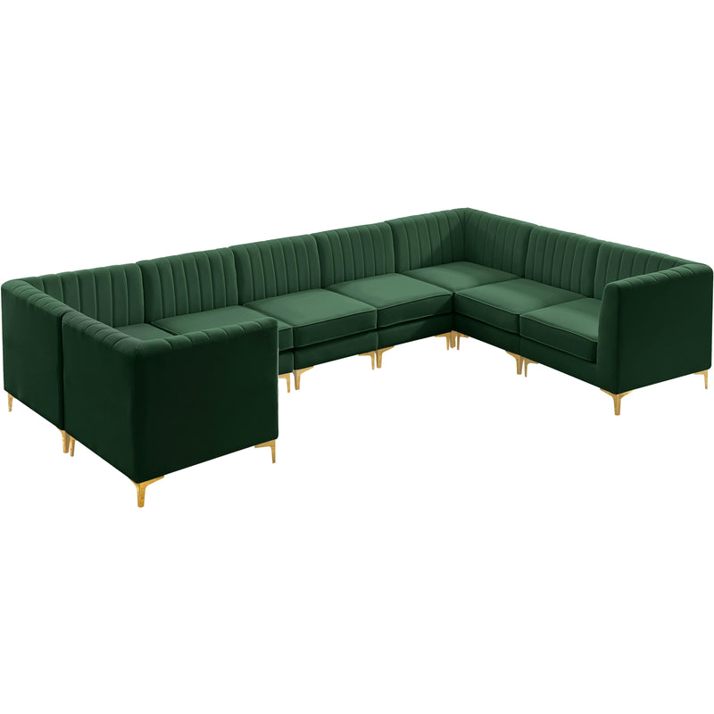 Meridian Alina Green Velvet Modular Sectional IMAGE 9