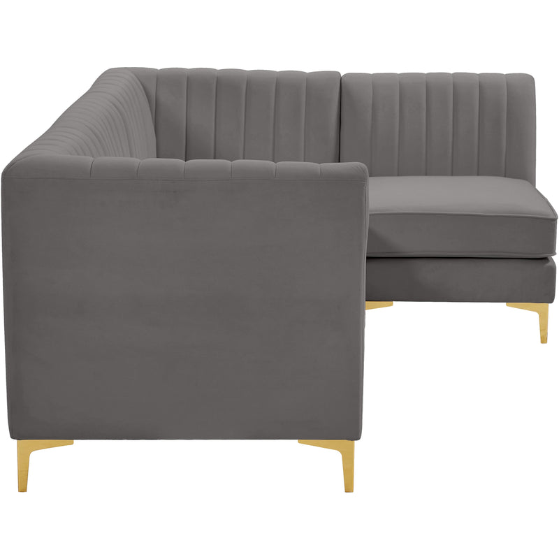 Meridian Alina Grey Velvet Modular Sectional IMAGE 10