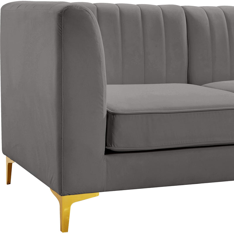 Meridian Alina Grey Velvet Modular Sectional IMAGE 15