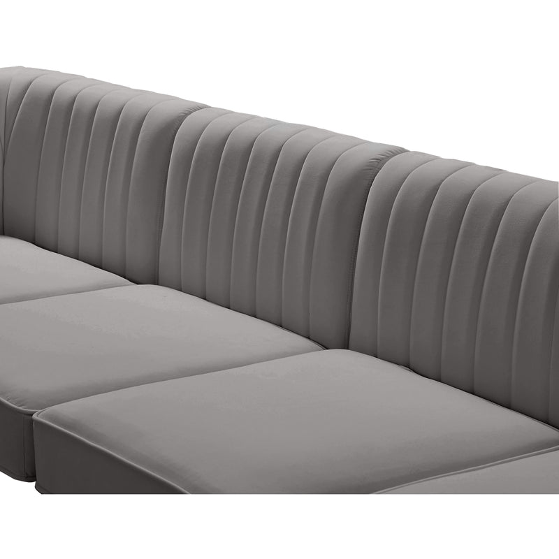 Meridian Alina Grey Velvet Modular Sectional IMAGE 12