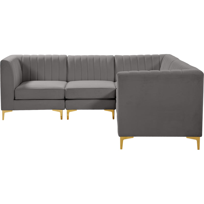 Meridian Alina Grey Velvet Modular Sectional IMAGE 7