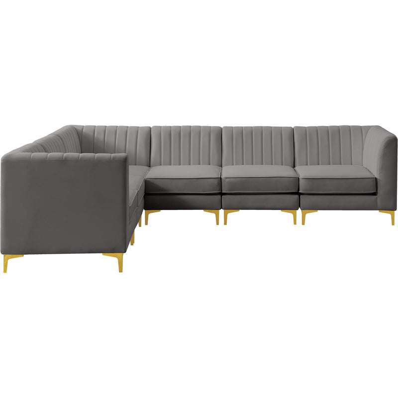 Meridian Alina Grey Velvet Modular Sectional IMAGE 11