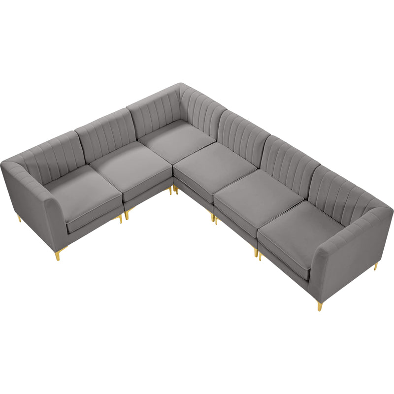 Meridian Alina Grey Velvet Modular Sectional IMAGE 12