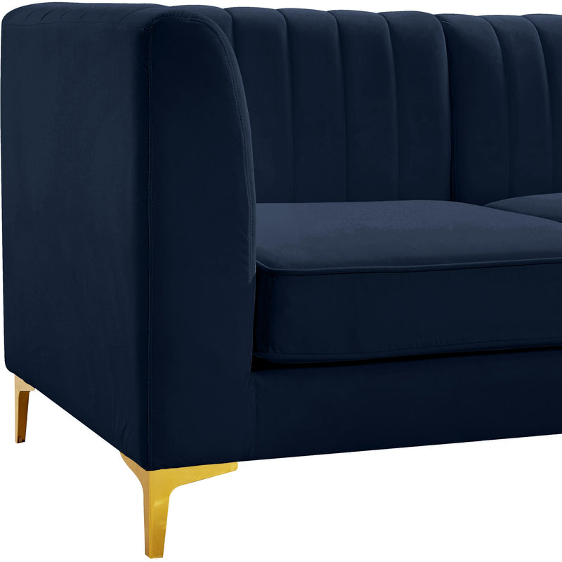 Meridian Alina Navy Velvet Armless Chair IMAGE 11