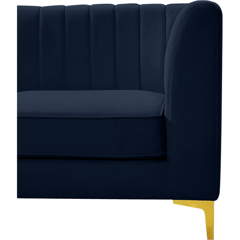 Meridian Alina Navy Velvet Armless Chair IMAGE 12