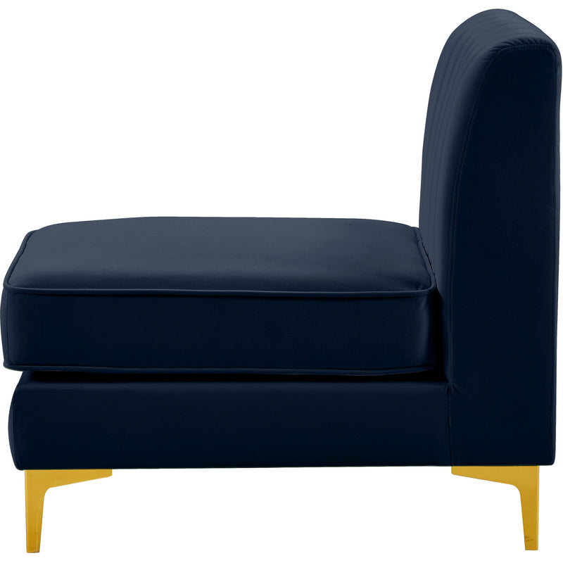 Meridian Alina Navy Velvet Armless Chair IMAGE 5