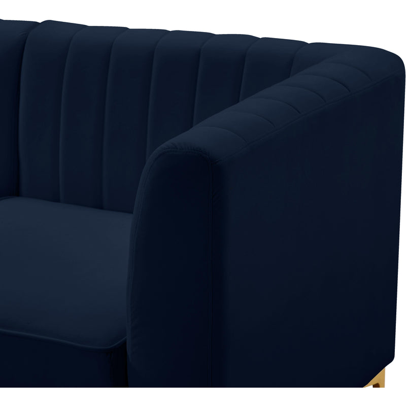 Meridian Alina Navy Velvet Armless Chair IMAGE 7