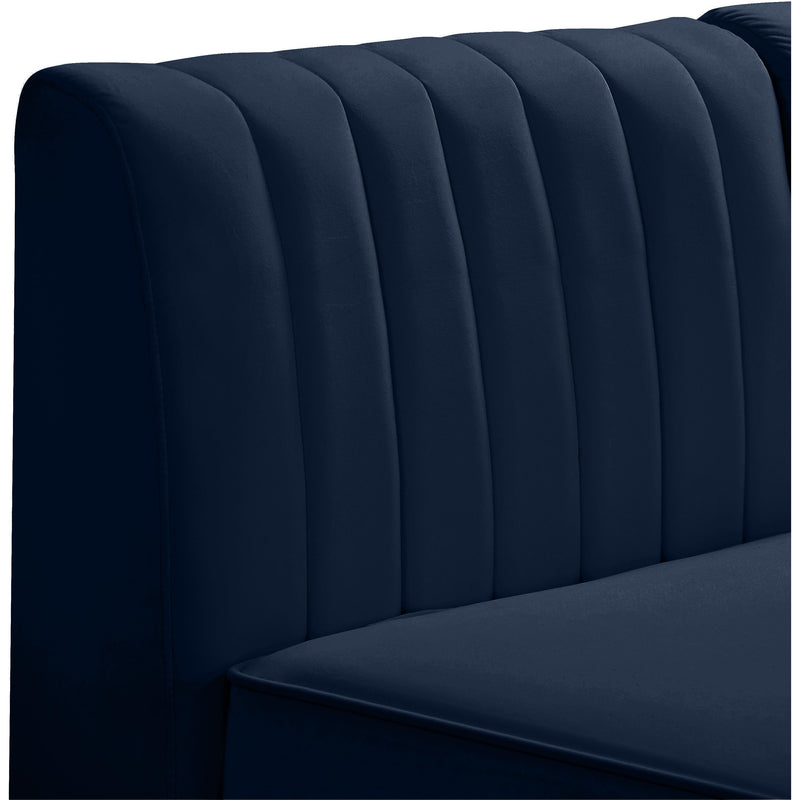 Meridian Alina Navy Velvet Armless Chair IMAGE 8