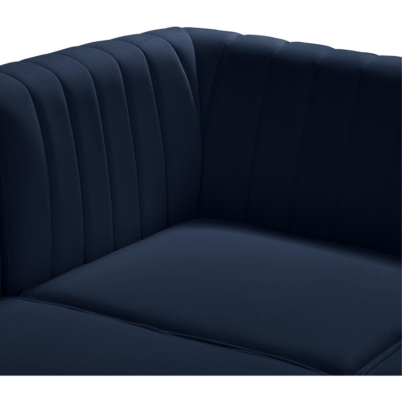 Meridian Alina Navy Velvet Armless Chair IMAGE 9