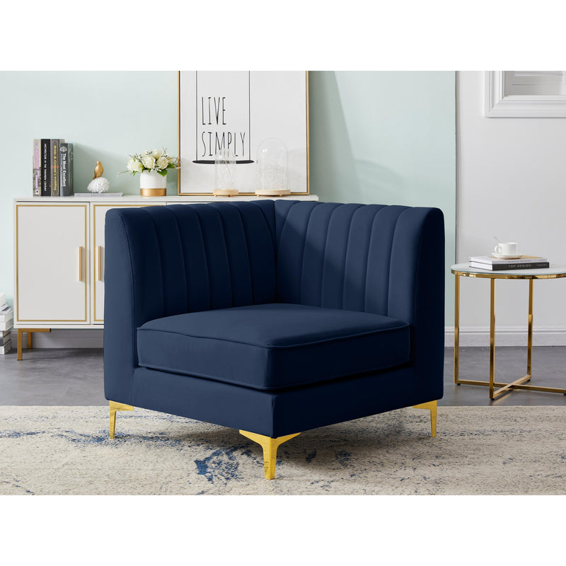 Meridian Alina Navy Velvet Corner Chair IMAGE 15