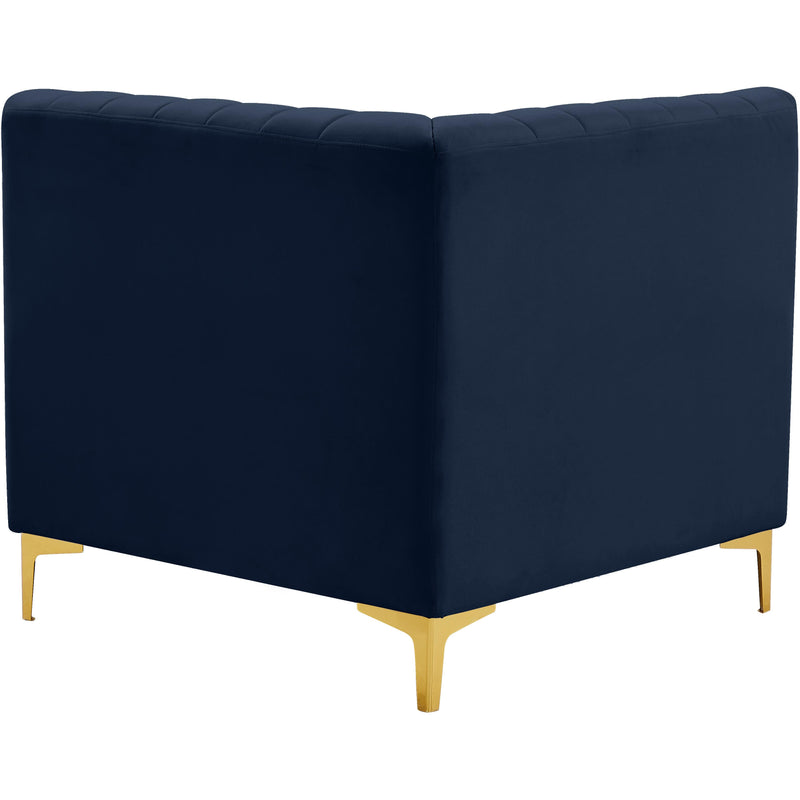 Meridian Alina Navy Velvet Corner Chair IMAGE 3