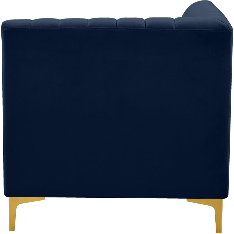 Meridian Alina Navy Velvet Corner Chair IMAGE 6