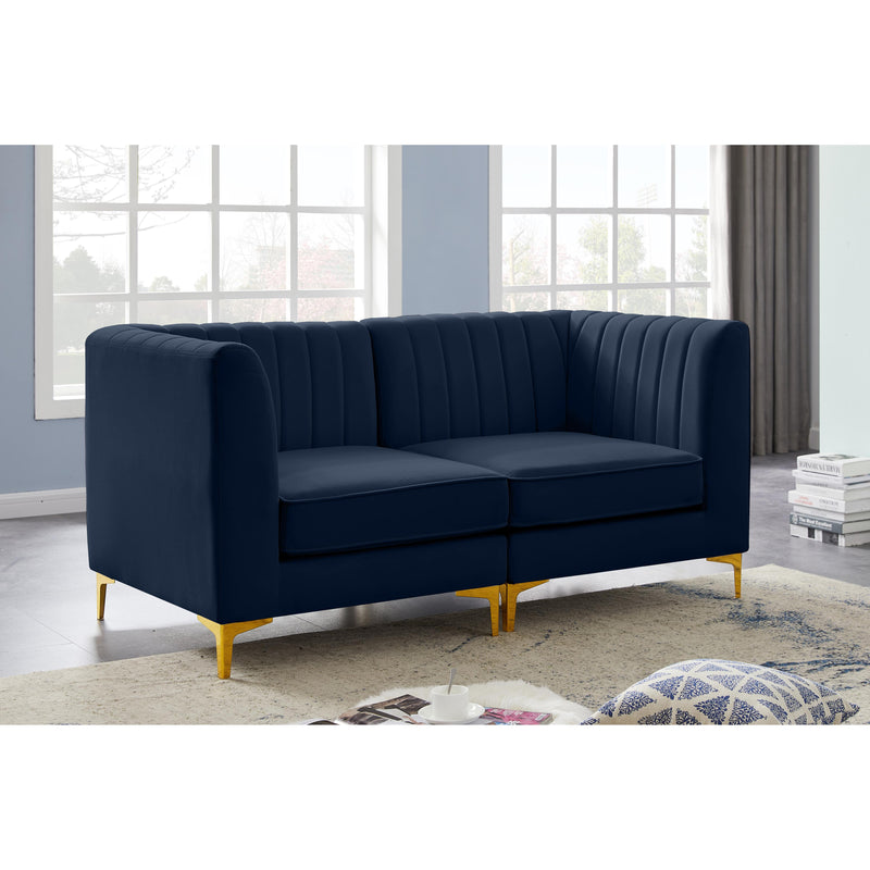 Meridian Alina Navy Velvet Modular Sofa IMAGE 3