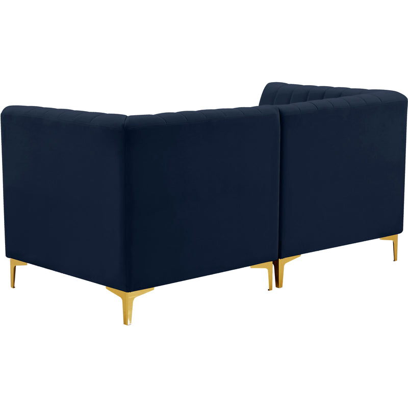 Meridian Alina Navy Velvet Modular Sofa IMAGE 5