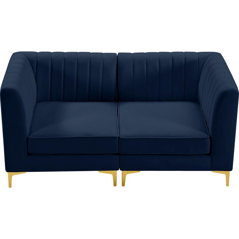 Meridian Alina Navy Velvet Modular Sofa IMAGE 7