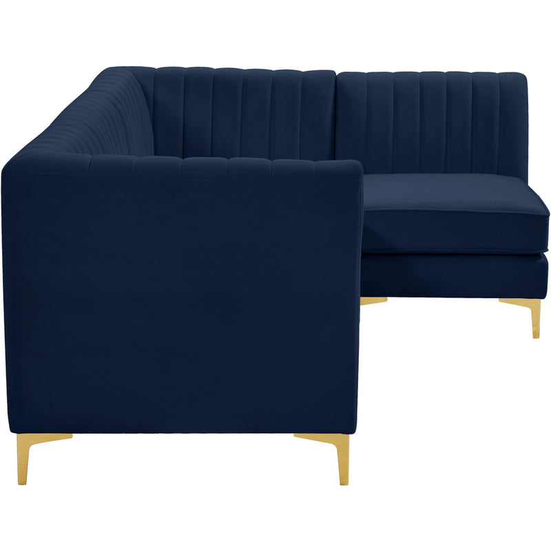 Meridian Alina Navy Velvet Modular Sectional IMAGE 10