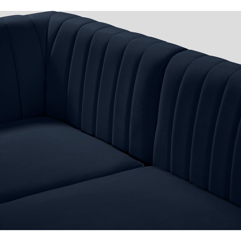 Meridian Alina Navy Velvet Modular Sectional IMAGE 17