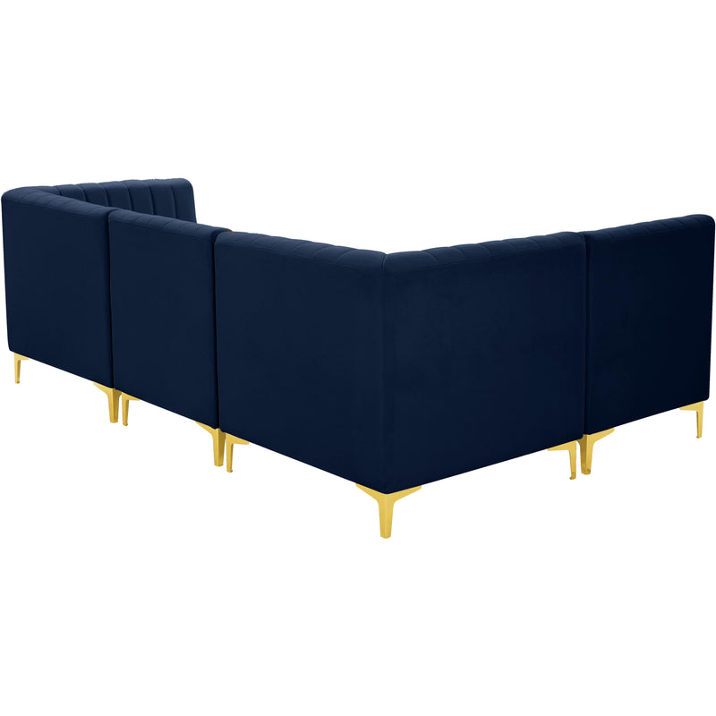 Meridian Alina Navy Velvet Modular Sectional IMAGE 7