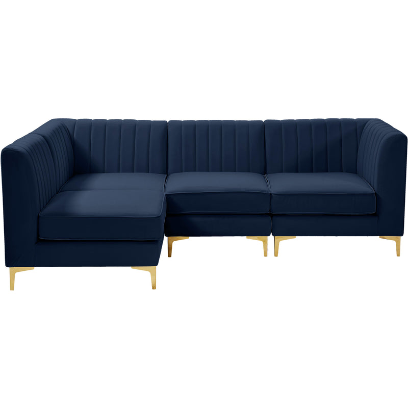 Meridian Alina Navy Velvet Modular Sectional IMAGE 8