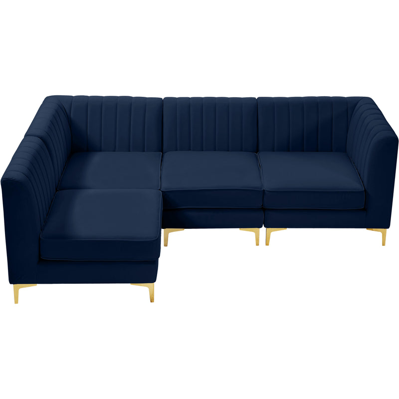 Meridian Alina Navy Velvet Modular Sectional IMAGE 9