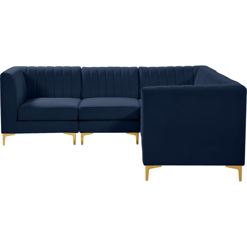 Meridian Alina Navy Velvet Modular Sectional IMAGE 7