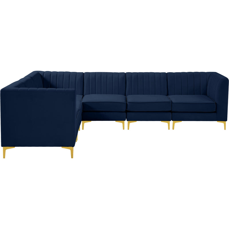 Meridian Alina Navy Velvet Modular Sectional IMAGE 10