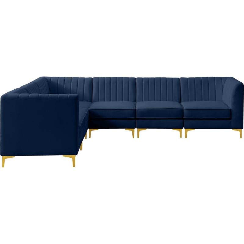 Meridian Alina Navy Velvet Modular Sectional IMAGE 11