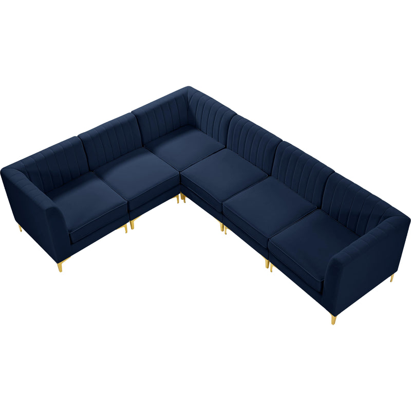 Meridian Alina Navy Velvet Modular Sectional IMAGE 12