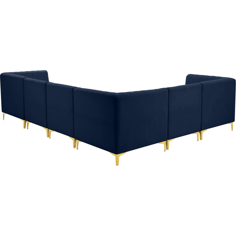 Meridian Alina Navy Velvet Modular Sectional IMAGE 7