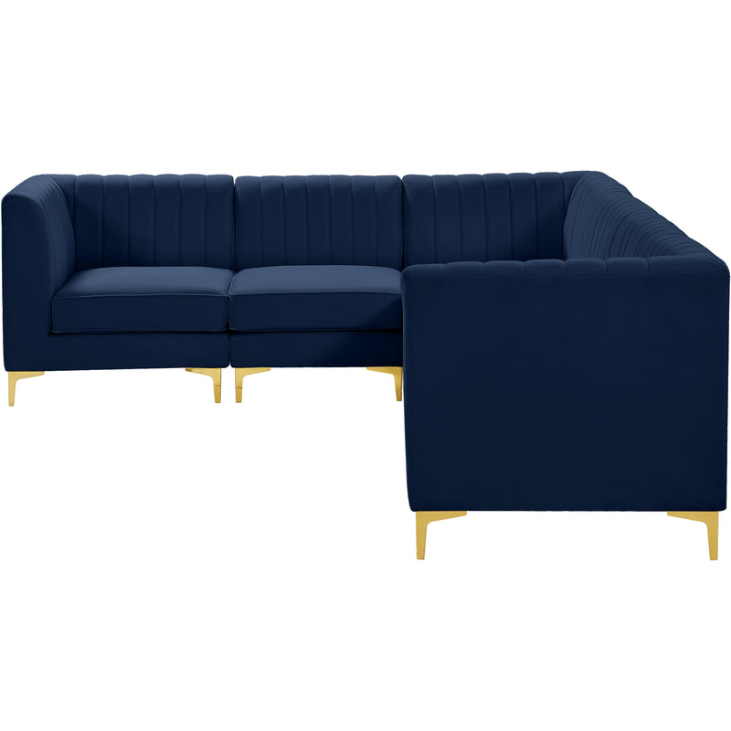 Meridian Alina Navy Velvet Modular Sectional IMAGE 8