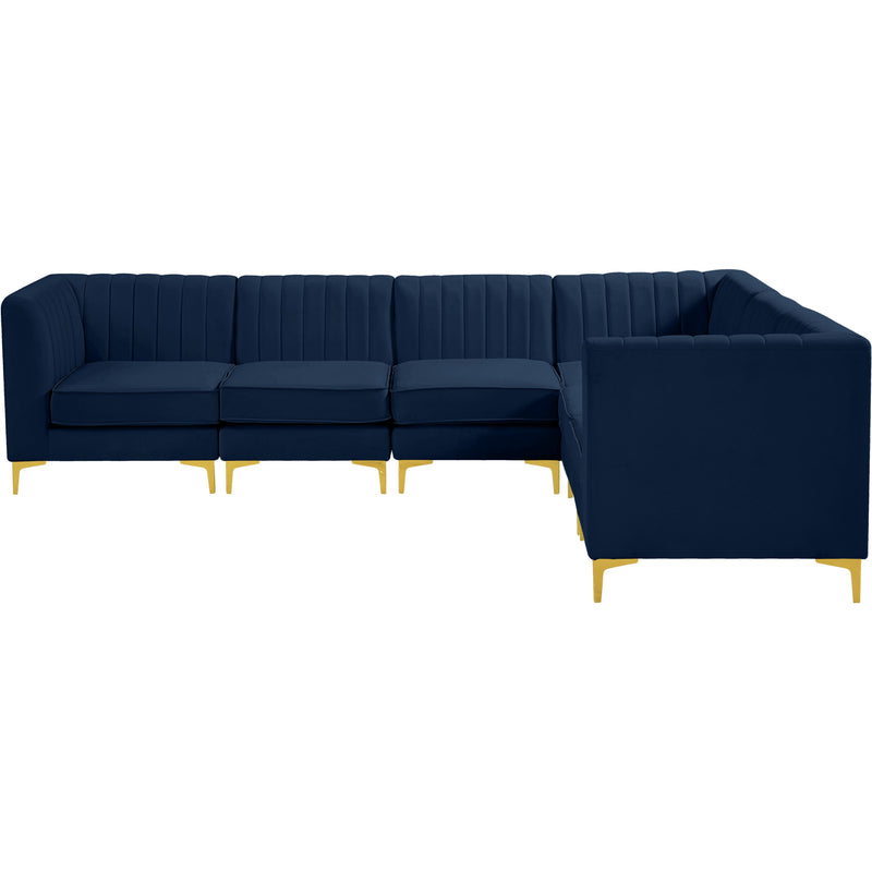 Meridian Alina Navy Velvet Modular Sectional IMAGE 9