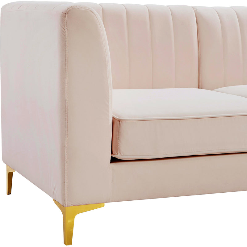 Meridian Alina Pink Velvet Armless Chair IMAGE 11