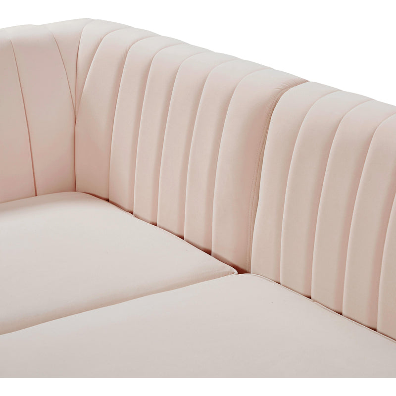 Meridian Alina Pink Velvet Armless Chair IMAGE 13