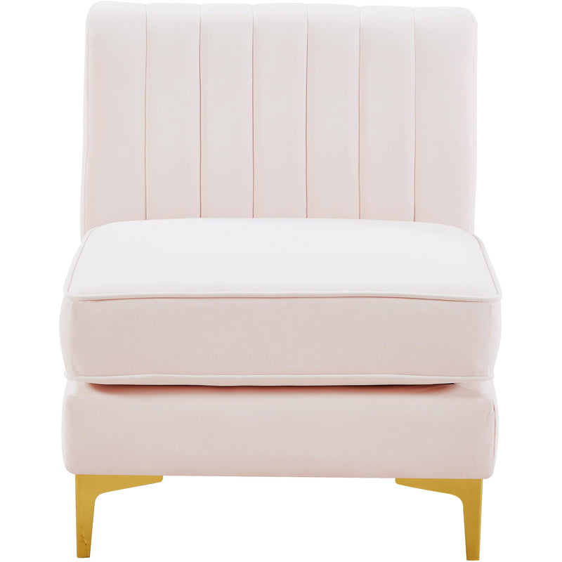 Meridian Alina Pink Velvet Armless Chair IMAGE 4