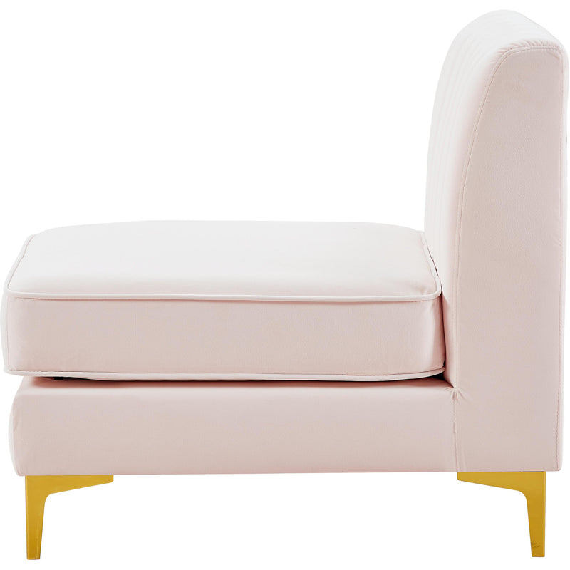 Meridian Alina Pink Velvet Armless Chair IMAGE 5