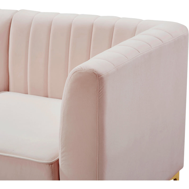 Meridian Alina Pink Velvet Armless Chair IMAGE 7