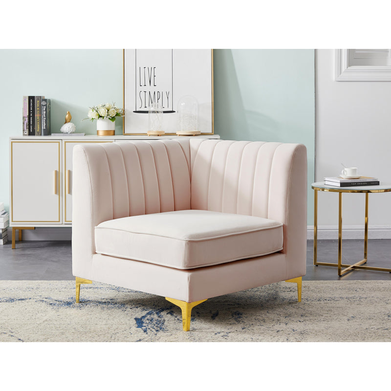 Meridian Alina Pink Velvet Corner Chair IMAGE 15