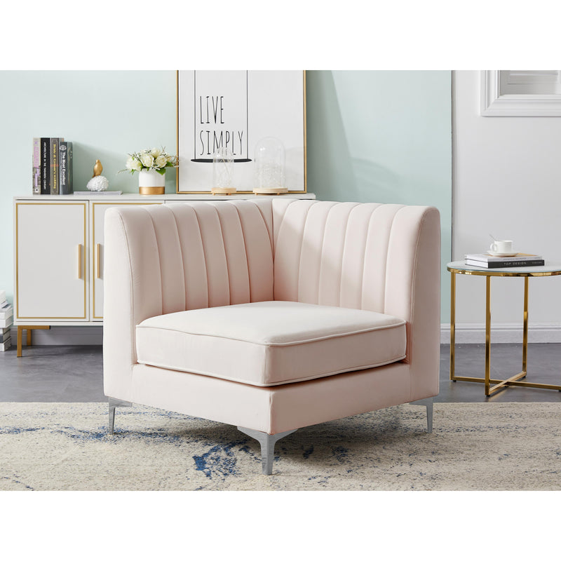 Meridian Alina Pink Velvet Corner Chair IMAGE 16