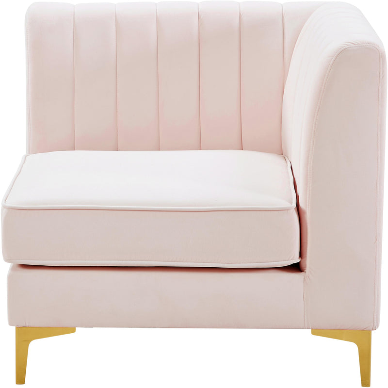 Meridian Alina Pink Velvet Corner Chair IMAGE 5