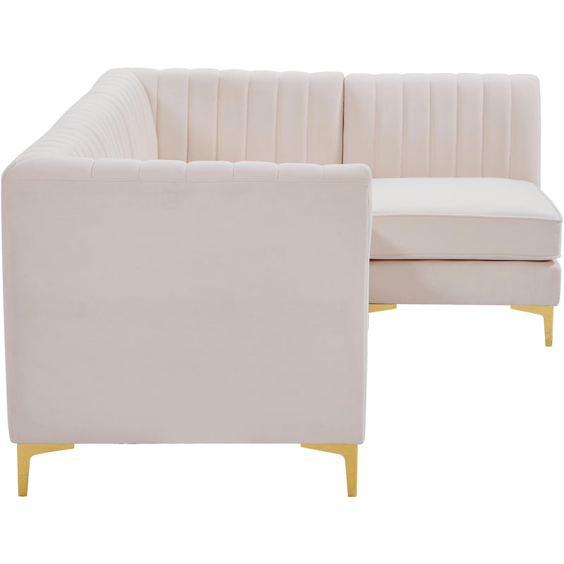 Meridian Alina Pink Velvet Modular Sectional IMAGE 10