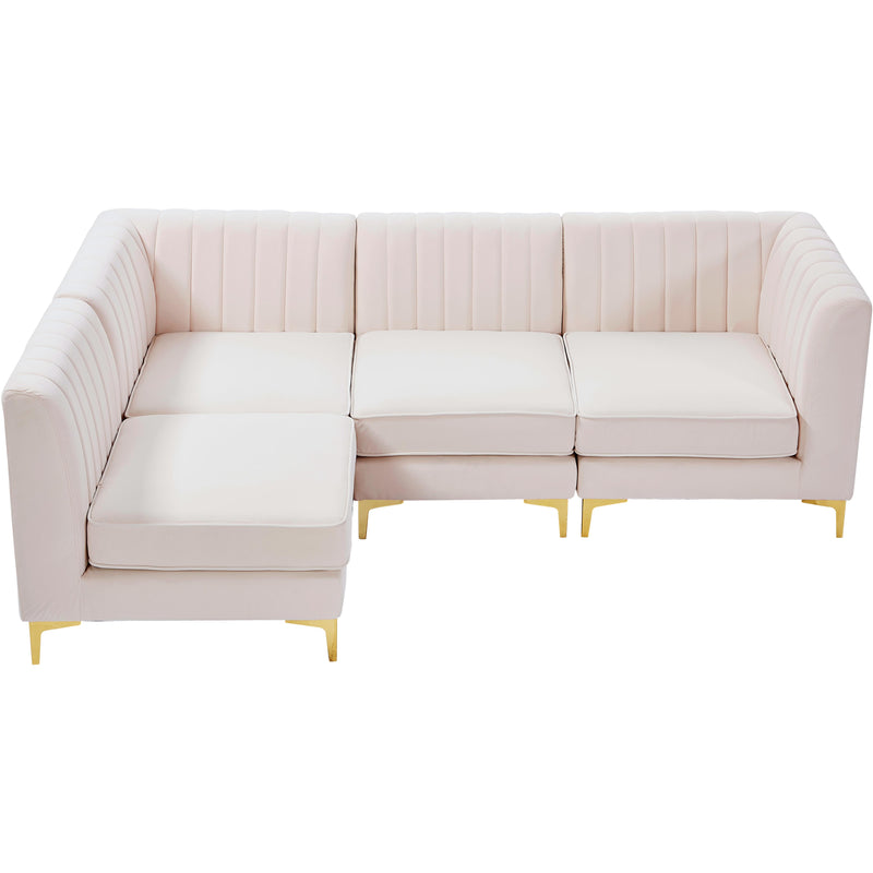 Meridian Alina Pink Velvet Modular Sectional IMAGE 9