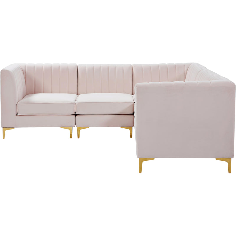 Meridian Alina Pink Velvet Modular Sectional IMAGE 7