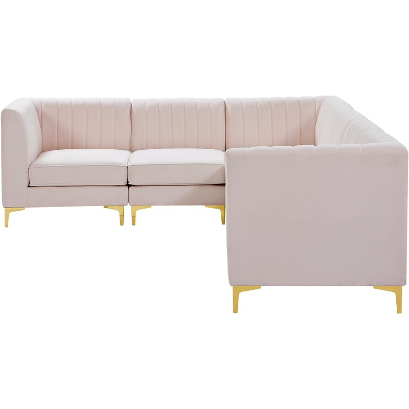 Meridian Alina Pink Velvet Modular Sectional IMAGE 8