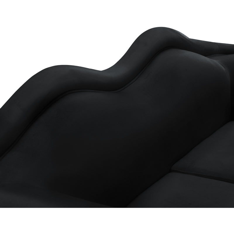 Meridian Lips Black Velvet Loveseat IMAGE 10